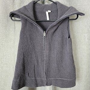 Pure Jill Collared Sweater Vest Full Zip Womens XS Grey